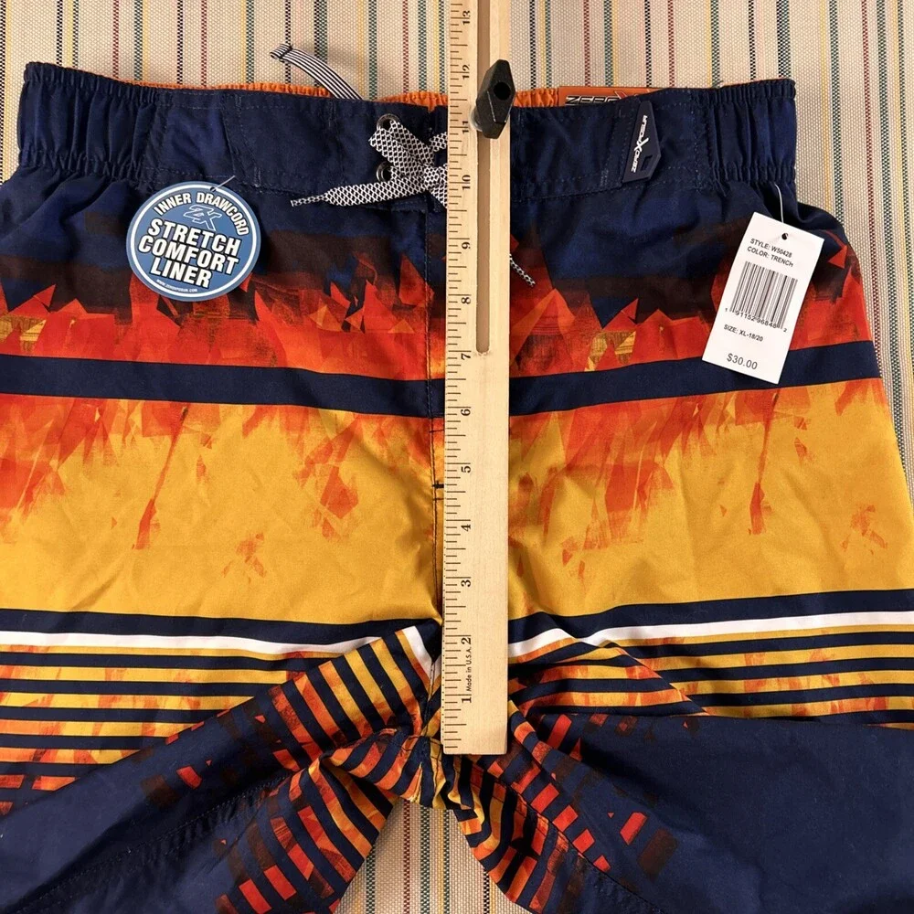 NEW ZeroXposur Swim Trunks Mens XL Navy Blue Trench UPF 50+ 9